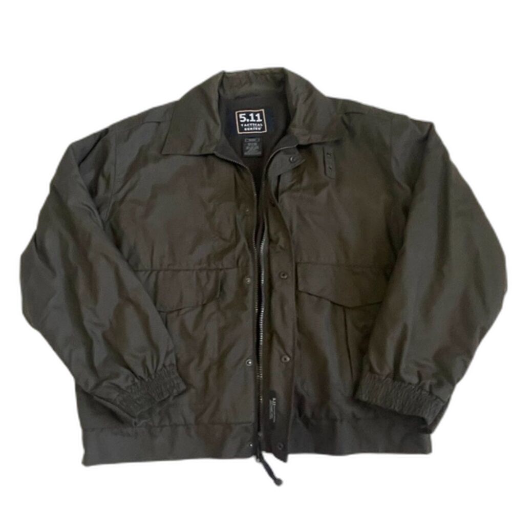 5.11 Tactical Mens Fleece Lined Duty Bomber Jacket Large Dark Brown Full Zip
